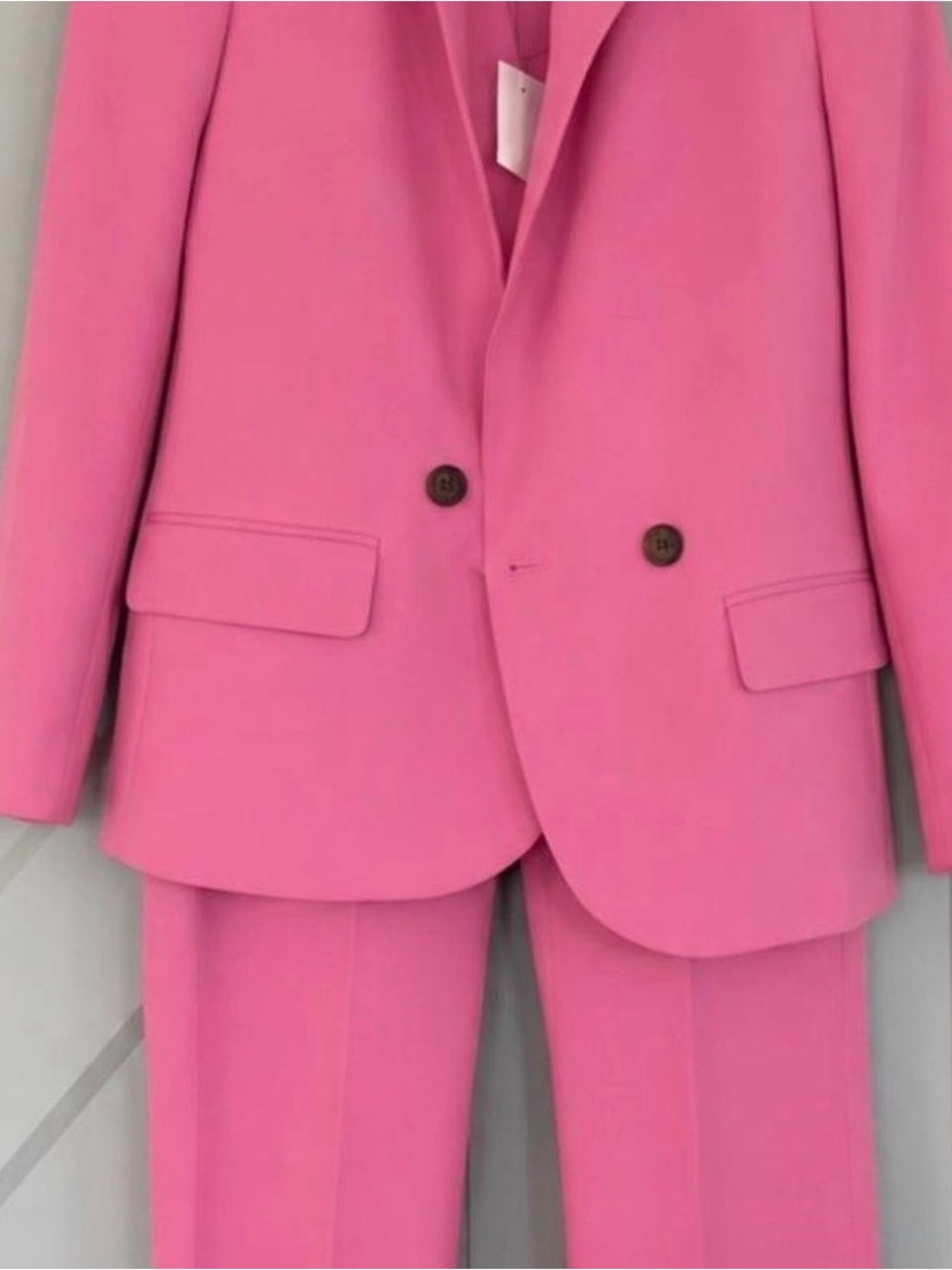 J.Crew Pink Women’s Double-Breasted Blazer and Trouser Power Suit Size 0 NWT